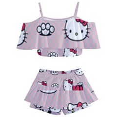 Hello Kitty Kids  Off Shoulder Skirt Bikini by nateshop