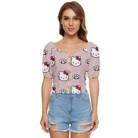 Hello Kitty Button Up Blouse by nateshop