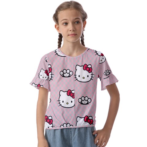 Hello Kitty Kids  Cuff Sleeve Scrunch Bottom Tee by nateshop