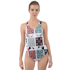 Mint Cut-out Back One Piece Swimsuit by nateshop