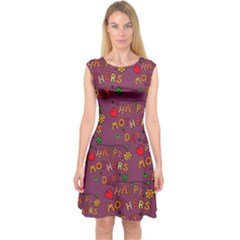 Seamless,happy Mothers Day Capsleeve Midi Dress