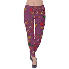 Seamless,happy Mothers Day Velvet Leggings by nateshop