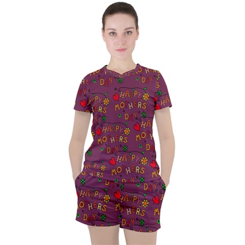 Seamless,happy Mothers Day Women s Tee And Shorts Set by nateshop