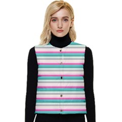 Stripes Women s Short Button Up Puffer Vest