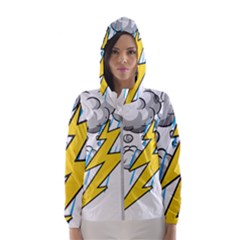 Storm Thunder Lightning Light Flash Cloud Women s Hooded Windbreaker by danenraven