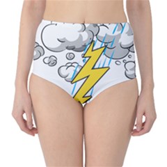 Storm Thunder Lightning Light Flash Cloud Classic High-waist Bikini Bottoms by danenraven