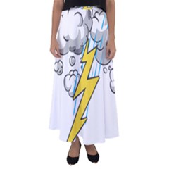 Storm Thunder Lightning Light Flash Cloud Flared Maxi Skirt by danenraven