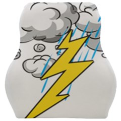 Storm Thunder Lightning Light Flash Cloud Car Seat Velour Cushion  by danenraven