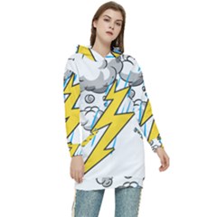 Storm Thunder Lightning Light Flash Cloud Women s Long Oversized Pullover Hoodie