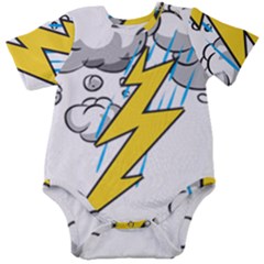 Storm Thunder Lightning Light Flash Cloud Baby Short Sleeve Onesie Bodysuit by danenraven