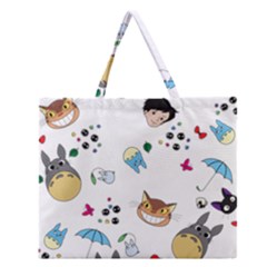 My Neighbor Totoro Cartoon Zipper Large Tote Bag by danenraven