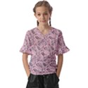 Batik-02 Kids  V-Neck Horn Sleeve Blouse View1