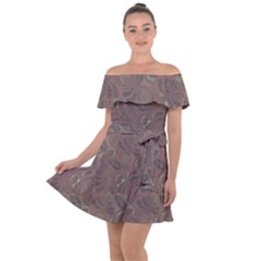 Batik-03 Off Shoulder Velour Dress by nateshop