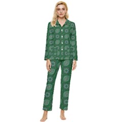 Batik-05 Womens  Long Sleeve Velvet Pocket Pajamas Set by nateshop