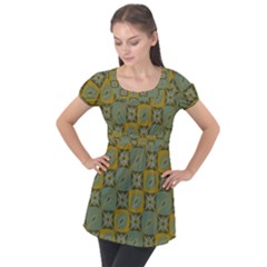 Batik-tradisional-01 Puff Sleeve Tunic Top by nateshop