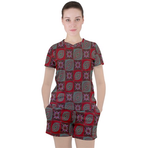 Batik-tradisional-02 Women s Tee And Shorts Set by nateshop