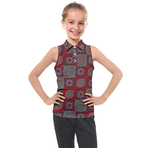 Batik-tradisional-02 Kids  Sleeveless Polo Tee by nateshop