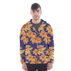 Seamless-pattern Floral Batik-vector Men s Hooded Windbreaker