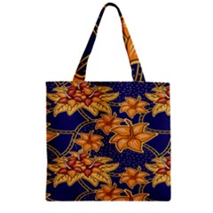 Seamless-pattern Floral Batik-vector Zipper Grocery Tote Bag