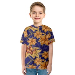 Seamless-pattern Floral Batik-vector Kids  Sport Mesh Tee