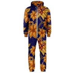 Seamless-pattern Floral Batik-vector Hooded Jumpsuit (men) by nateshop