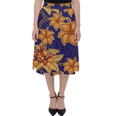 Seamless-pattern Floral Batik-vector Classic Midi Skirt