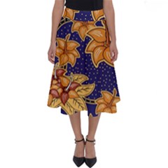 Seamless-pattern Floral Batik-vector Perfect Length Midi Skirt