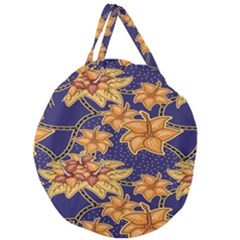 Seamless-pattern Floral Batik-vector Giant Round Zipper Tote