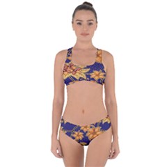 Seamless-pattern Floral Batik-vector Criss Cross Bikini Set by nateshop