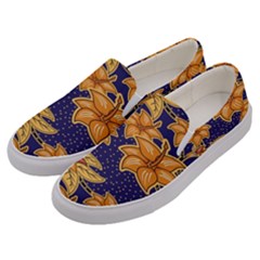 Seamless-pattern Floral Batik-vector Men s Canvas Slip Ons by nateshop