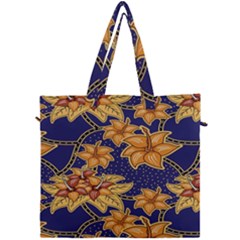 Seamless-pattern Floral Batik-vector Canvas Travel Bag