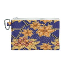 Seamless-pattern Floral Batik-vector Canvas Cosmetic Bag (Medium)