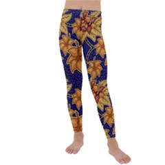 Seamless-pattern Floral Batik-vector Kids  Lightweight Velour Leggings