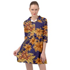 Seamless-pattern Floral Batik-vector Mini Skater Shirt Dress by nateshop