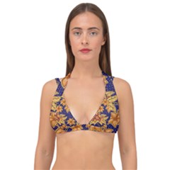 Seamless-pattern Floral Batik-vector Double Strap Halter Bikini Top by nateshop