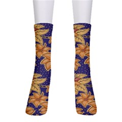 Seamless-pattern Floral Batik-vector Crew Socks by nateshop