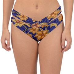 Seamless-pattern Floral Batik-vector Double Strap Halter Bikini Bottom