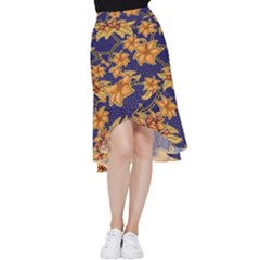 Seamless-pattern Floral Batik-vector Frill Hi Low Chiffon Skirt by nateshop