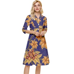 Seamless-pattern Floral Batik-vector Classy Knee Length Dress by nateshop