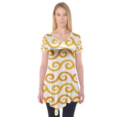 Seamless-pattern-ibatik-luxury-style-vector Short Sleeve Tunic  by nateshop