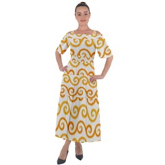 Seamless-pattern-ibatik-luxury-style-vector Shoulder Straps Boho Maxi Dress 