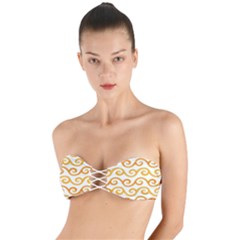 Seamless-pattern-ibatik-luxury-style-vector Twist Bandeau Bikini Top by nateshop