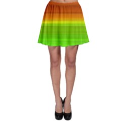 Orange And Green Blur Abstract Print Skater Skirt by dflcprintsclothing