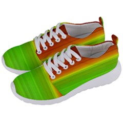 Orange And Green Blur Abstract Print Men s Lightweight Sports Shoes by dflcprintsclothing