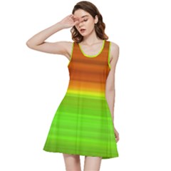 Orange And Green Blur Abstract Print Inside Out Racerback Dress by dflcprintsclothing