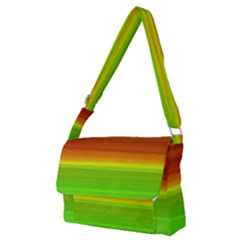 Orange And Green Blur Abstract Print Full Print Messenger Bag (m)