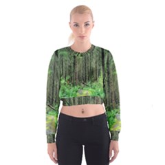 Forest Woods Nature Landscape Tree Cropped Sweatshirt by Celenk