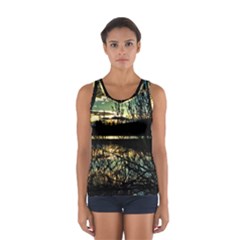 Forest Sunset Dusk Reflection Sport Tank Top  by Wegoenart