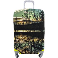 Forest Sunset Dusk Reflection Luggage Cover (large) by Wegoenart