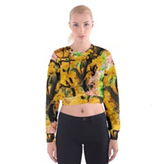 Japan Garden Color Tree Zen Cropped Sweatshirt by Wegoenart